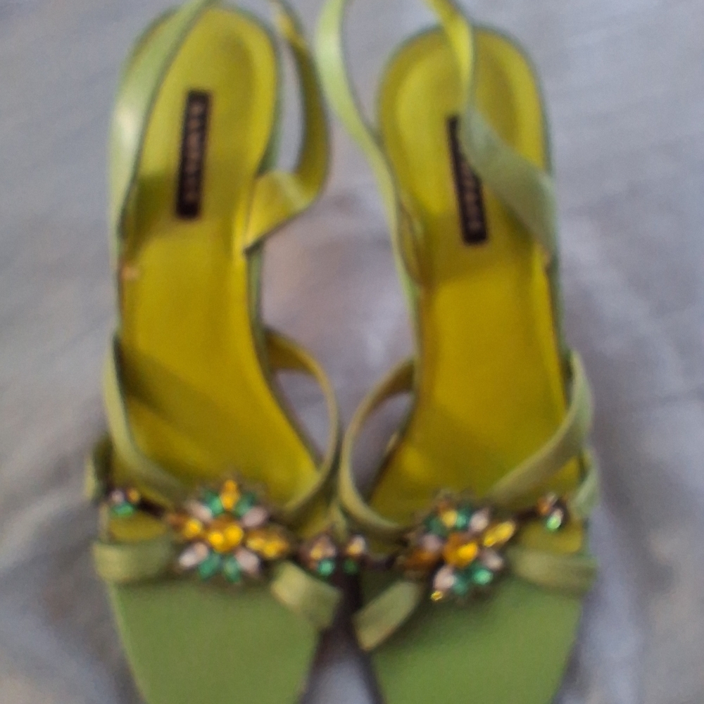 Rampage Lime Green Strappy Heels